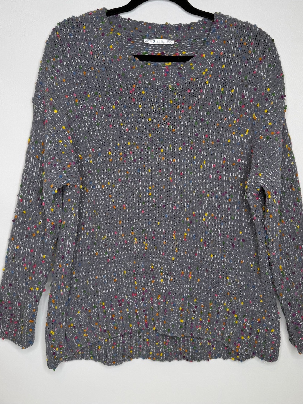 Seven7 Gray Confetti Knit Sweater - Women